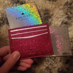 kate spade lola glitter boxed small card holder